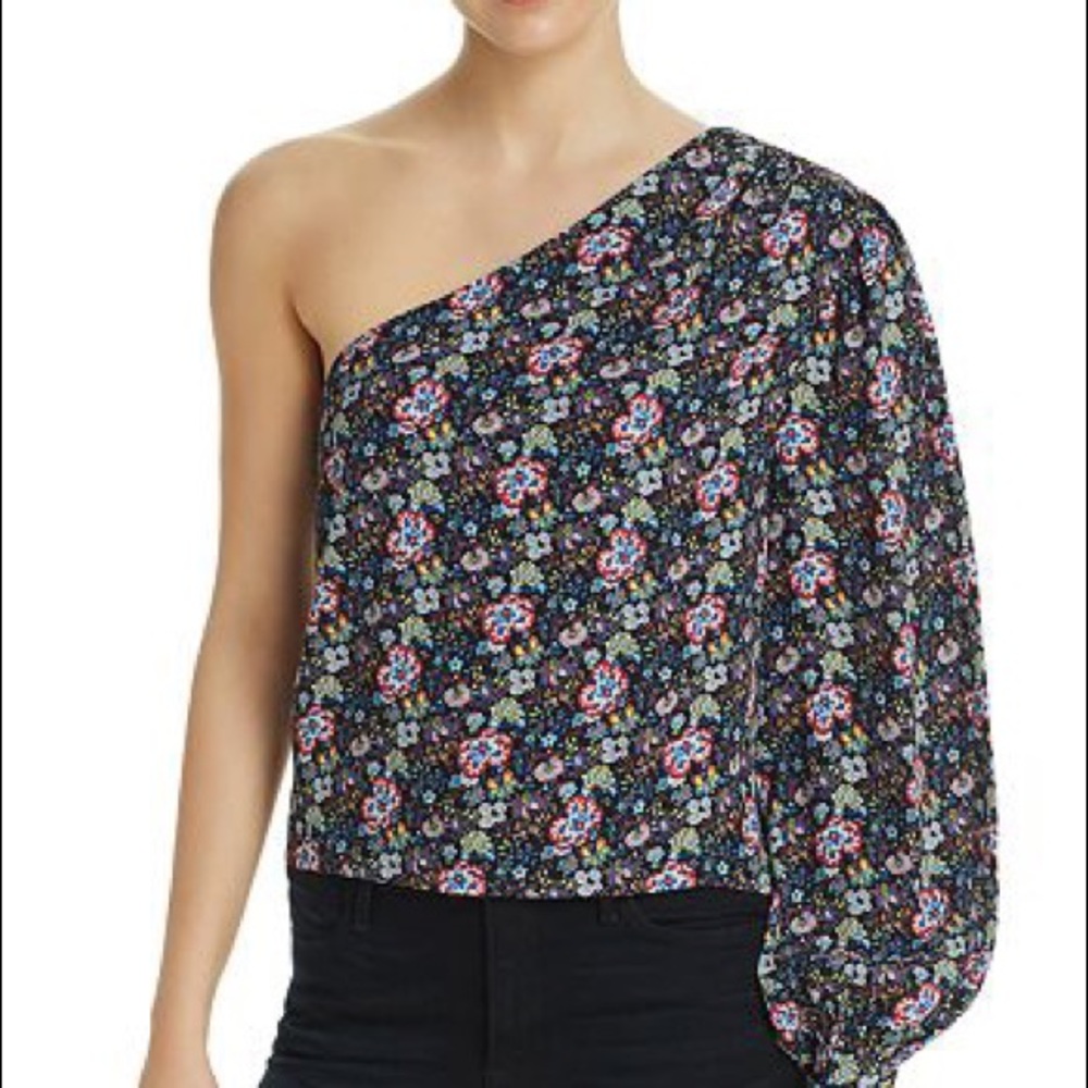 Frame One-Shoulder Floral Print Top